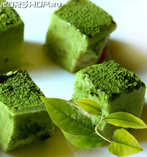 японский зеленый шоколад Okasi с чаем матча